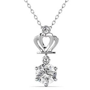 Certified 1ct. t.w. Diamond Moissanite Crown Necklace A NEW